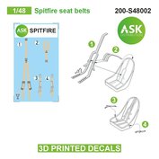 1:48 Spitfire seat belts - 3D printed decals