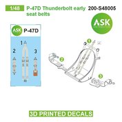 1:48 P-47D Thunderbolt early seat belts - 3D printed decals