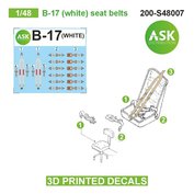 1:48 B-17 (white) seat belts - 3D printed decals