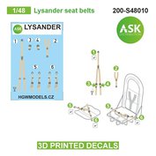 1:48 Lysander seat belts - 3D printed decals