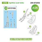 1:72 Spitfire seat belts - 3D printed decals