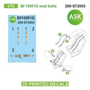 1:72 Bf 109F/G seat belts - 3D printed decals