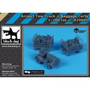 1:200 Airport tow truck+baggage carts