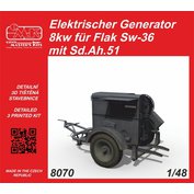 1:48 Elektrischer Generator 8kw für Flak Sw-36 mit Sd.Ah.51