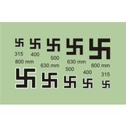 1:144 Luftwaffe výsostné znaky - svastiky (2 sady)