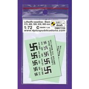 1:72 Luftwaffe výsostné znaky (svastiky) – černé (2 sady)