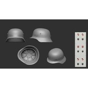 1:16 Německá helma M35/40 (Stahlhelm) (detail) + obtisky