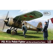 IBG Models 1:32 PZL P.11c Polish Fighter w/ Pilot&Ground Crew