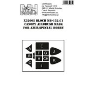 1:32 Bloch MB-152 C.1 Canopy airbrush mask /AZR,SPH