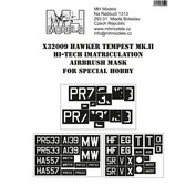 1:32 Hawker Tempest Mk.II Hi-Tech imatriculation airbrush mask /SPH