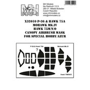 1:32 P-36 & Hawk75 & Mohawk 75 & Hawk 75M-N-O canopy airbrush mask /SPH,AZR