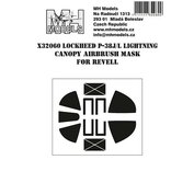 1:32 Lockheed P-38J-L Lightning canopy airbrush mask /REV