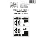 1:72 SAAB J-21/A-21 canopy airbrush mask /SPH