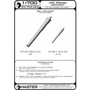 1:700 USN 12in/50 Mark 8 barrels (9 pcs.)