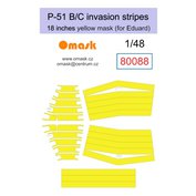 1:48 P-51 B/C invasion stripes 18 inches /EDU (Yellow masking tape)