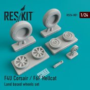 1:24 F4U Corsair/F6F Hellcat wheels set /AFX