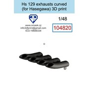 1:48 Hs 129 Exhausts curved (For Hasegawa/Hobby 2000) 