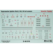 1:48 Supermarine Spitfire Mk.IX,VIII, XVI Stencils